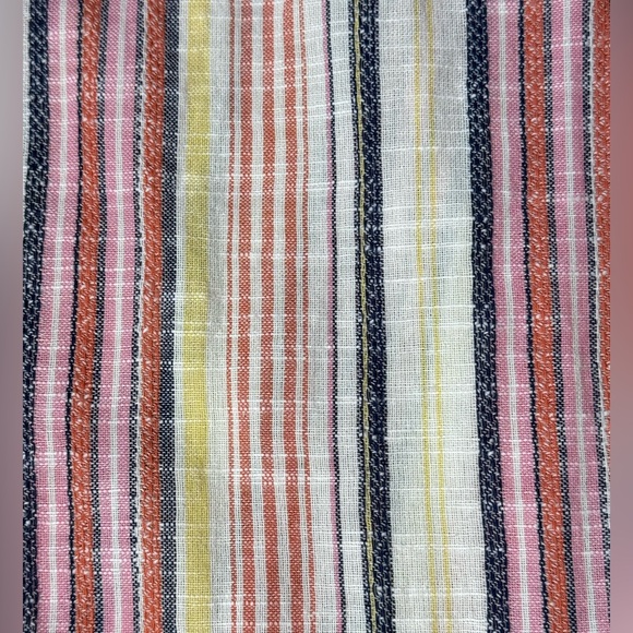 Free People Aubrey Sarong Skirt Wrap Skirt Colorful Stripes Cotton Size 12 Beach - Picture 9 of 15